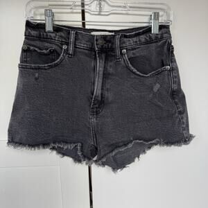 Abercrombie & Fitch The‎ Mom Short Curve Love Faded Black High Rise SIZE 26/2